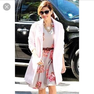 Eva Mendez Grey Dress with Pink Floral Print